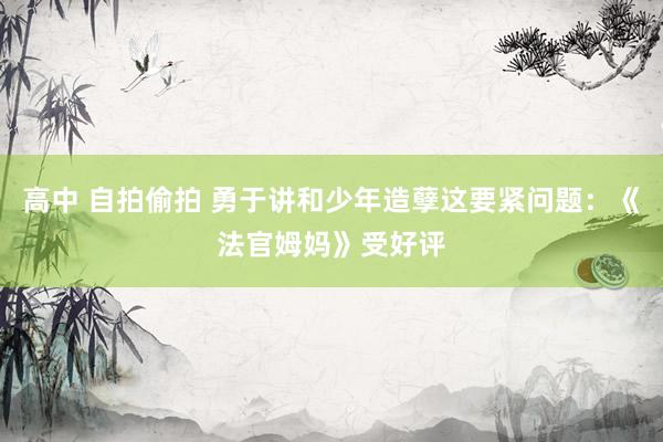 高中 自拍偷拍 勇于讲和少年造孽这要紧问题：《法官姆妈》受好评
