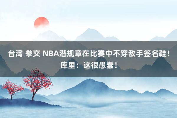 台灣 拳交 NBA潜规章在比赛中不穿敌手签名鞋！库里：这很愚蠢！