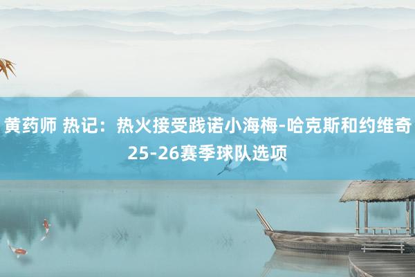 黄药师 热记：热火接受践诺小海梅-哈克斯和约维奇25-26赛季球队选项