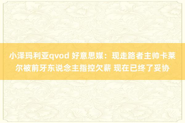 小泽玛利亚qvod 好意思媒：现走路者主帅卡莱尔被前牙东说念主指控欠薪 现在已终了妥协