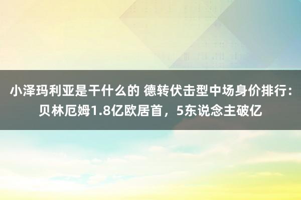 小泽玛利亚是干什么的 德转伏击型中场身价排行：贝林厄姆1.8亿欧居首，5东说念主破亿