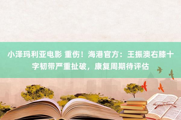 小泽玛利亚电影 重伤！海港官方：王振澳右膝十字韧带严重扯破，康复周期待评估